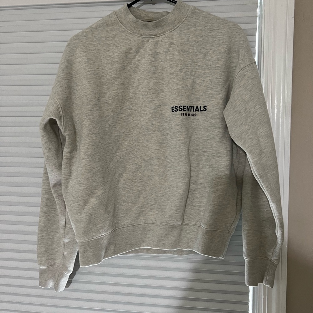 Essentials Light Gray Crewneck Sweater